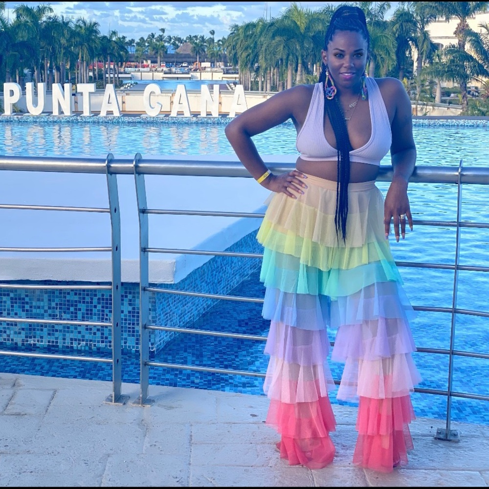 Kiki rikki multi color tulle tiered pants SOLD OUT ON THE SITE